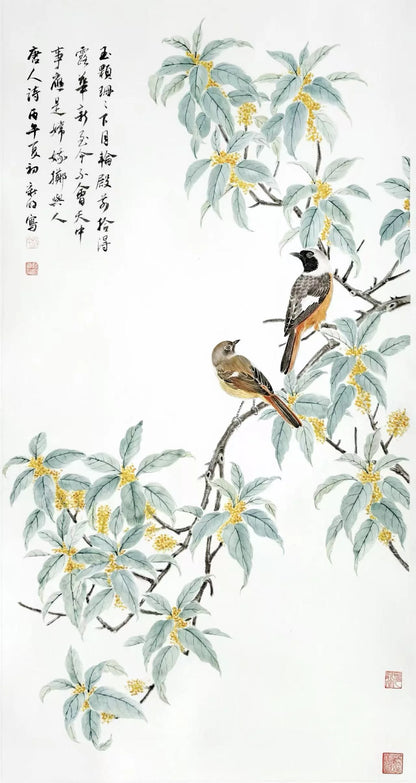 Autumn Osmanthus& Bird