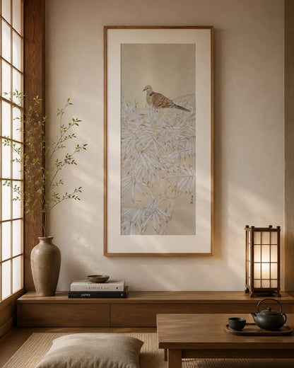 Dove Among Reeds-Original Chinese Bird & Flower painting