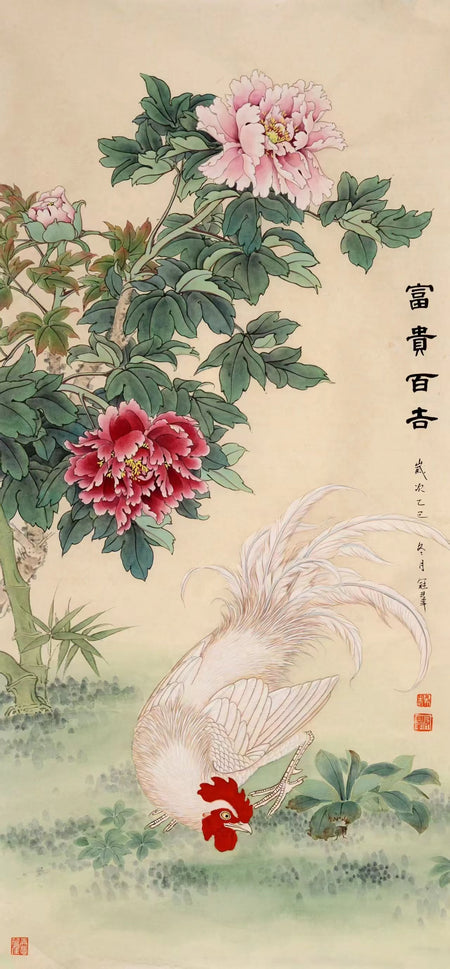Peonies of Prosperity-Original Chinese Gongbi Painting