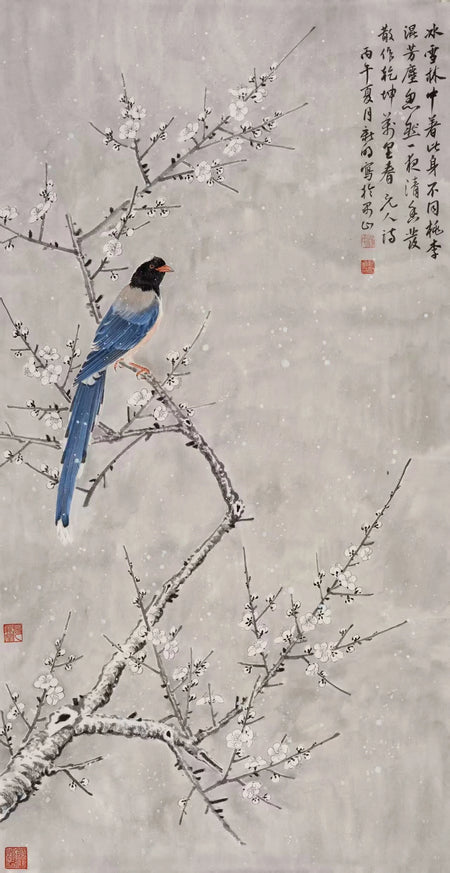 Winter Plum-Original Chinese Bird Painting